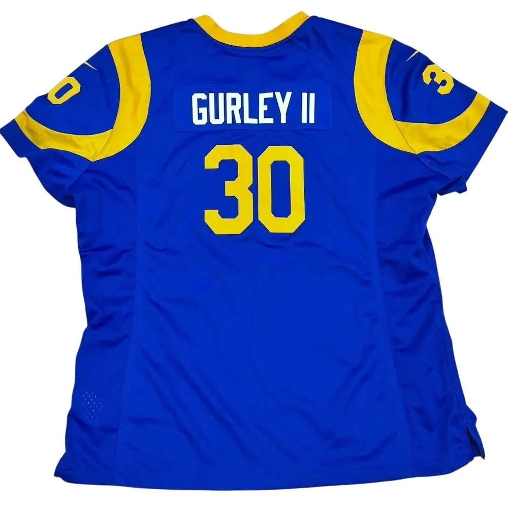 Nike Rams Todd Gurley II #30 Womens Game Jersey 2XL Blue Gold On Field NFL Shirt